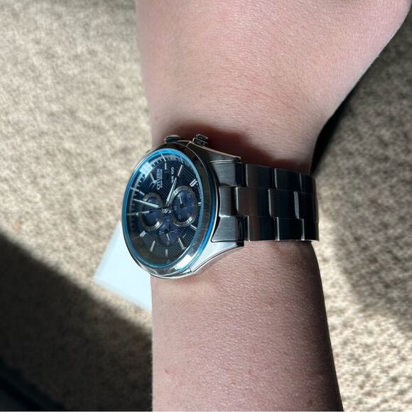 Citizen Eco-Drive Blue Chronograph Watch CA0430-54M - Picture 12 of 12